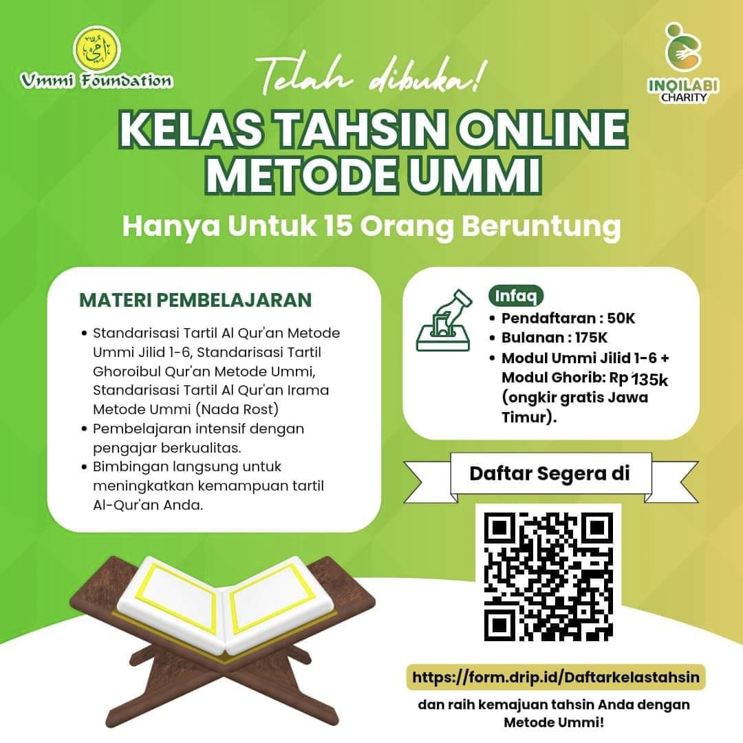Gambar program Kelas Tahsin Online Metode UMMI Ikhwan Private