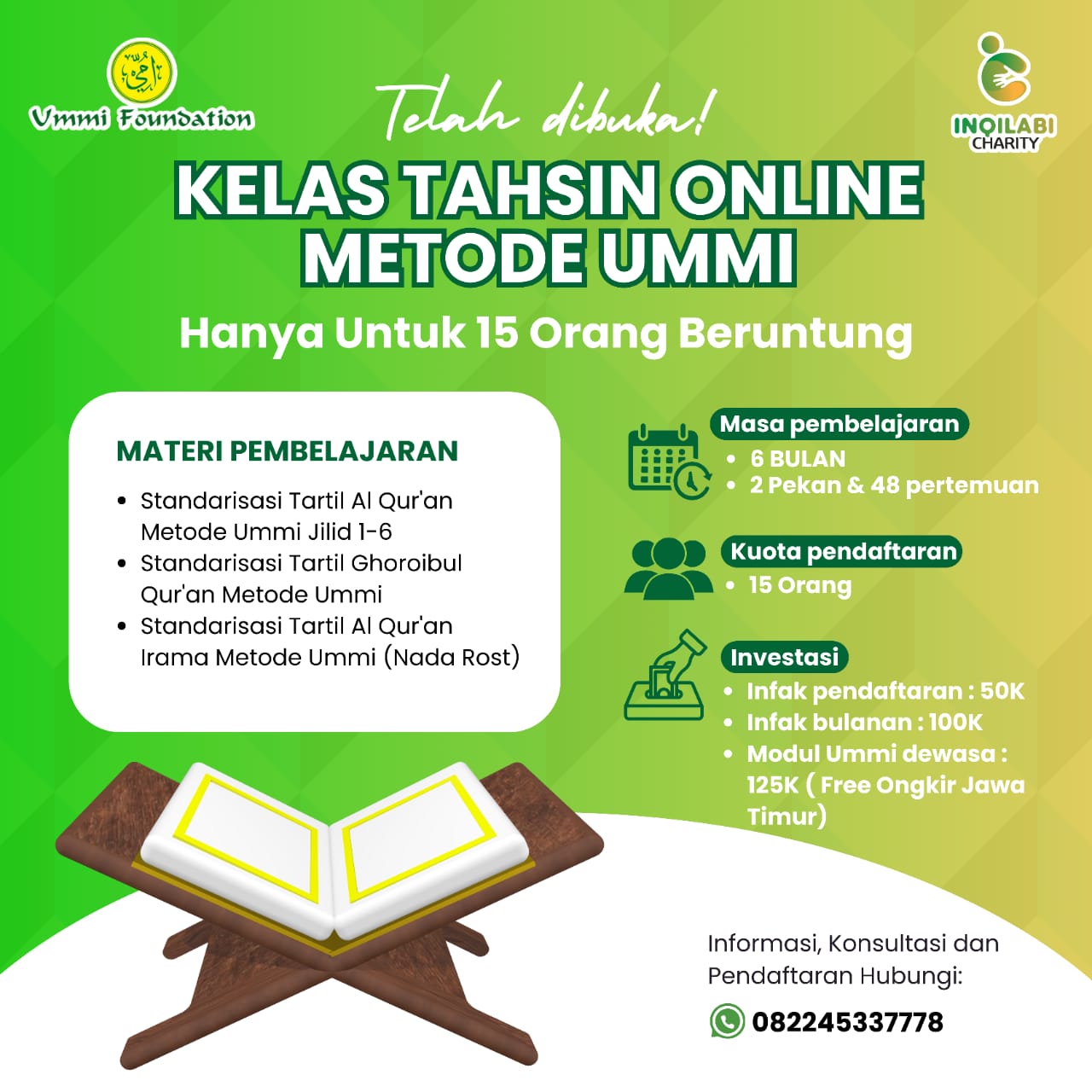 Gambar program Kelas Tahsin Metode Ummi Group